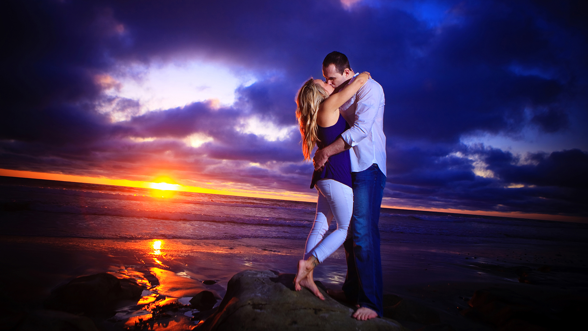 Romatic Sunset Engagement in Del Mar San Diego